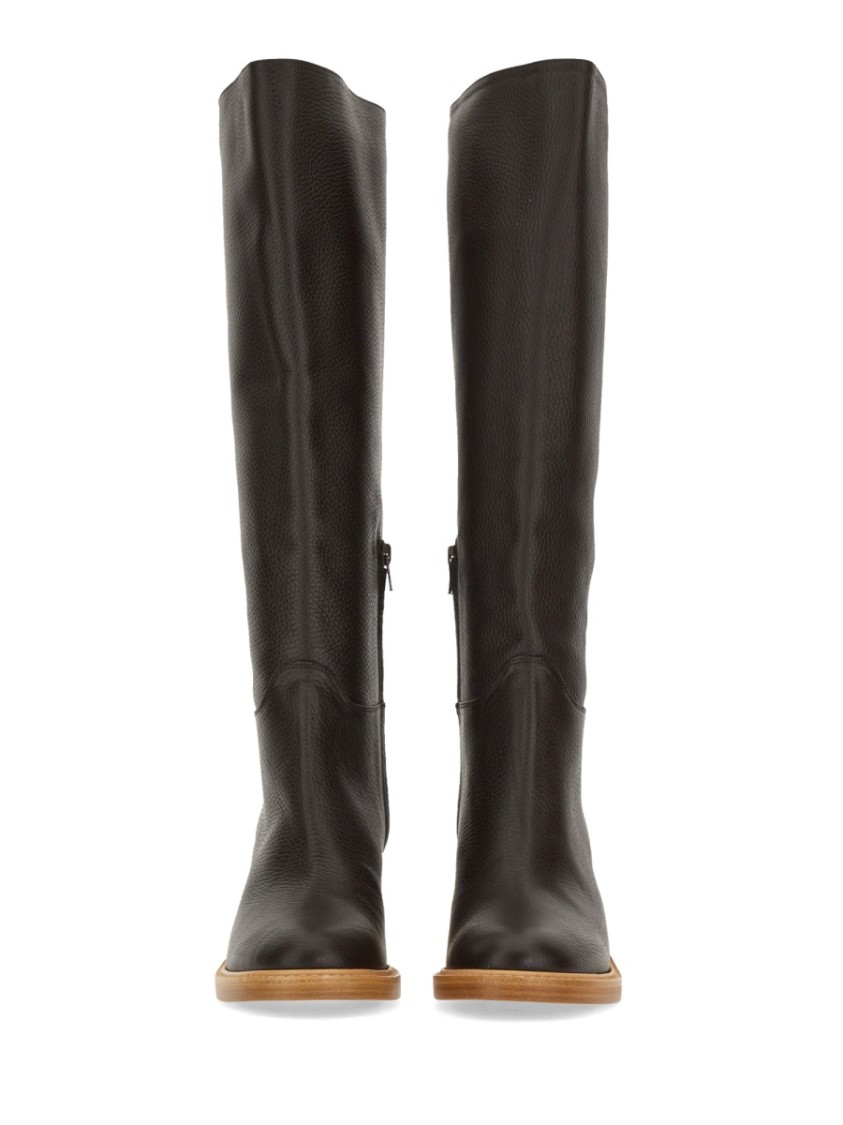 ROBERTO FESTA ROBERTO FESTA KNEE-HIGH LEATHER BOOTS WITH SIDE ZIPPER 