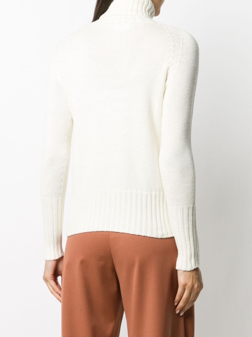 Drumohr White Turtleneck Sweater In White