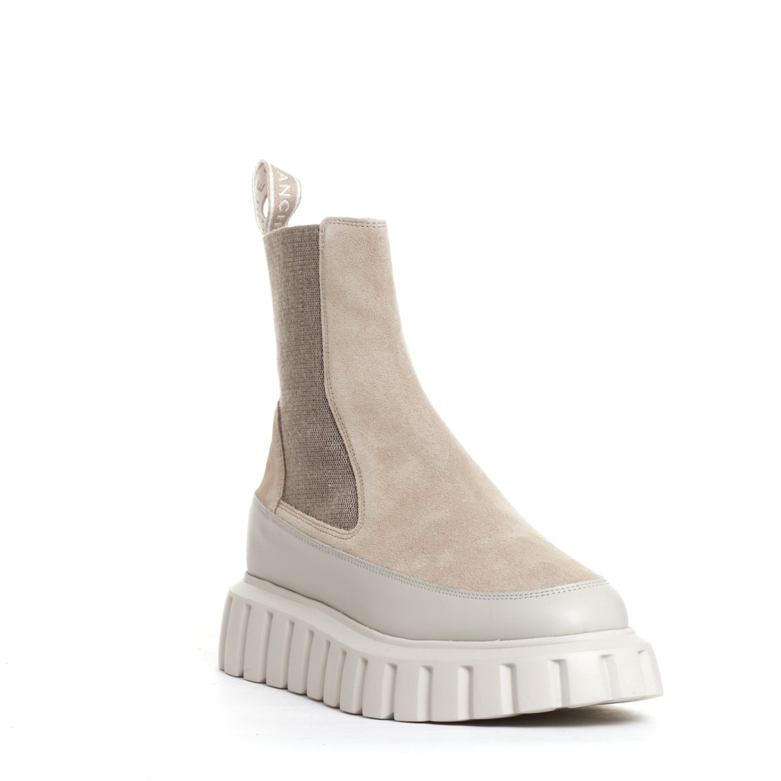 Shop Voile Blanche Beige Leather And Suede Chelsea Boots In Neutrals