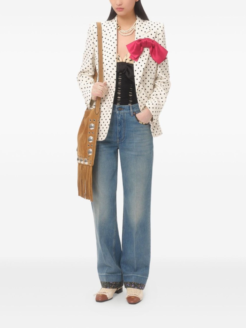 Valentino Straight-fit Denim Pants With Colorful Embellishments