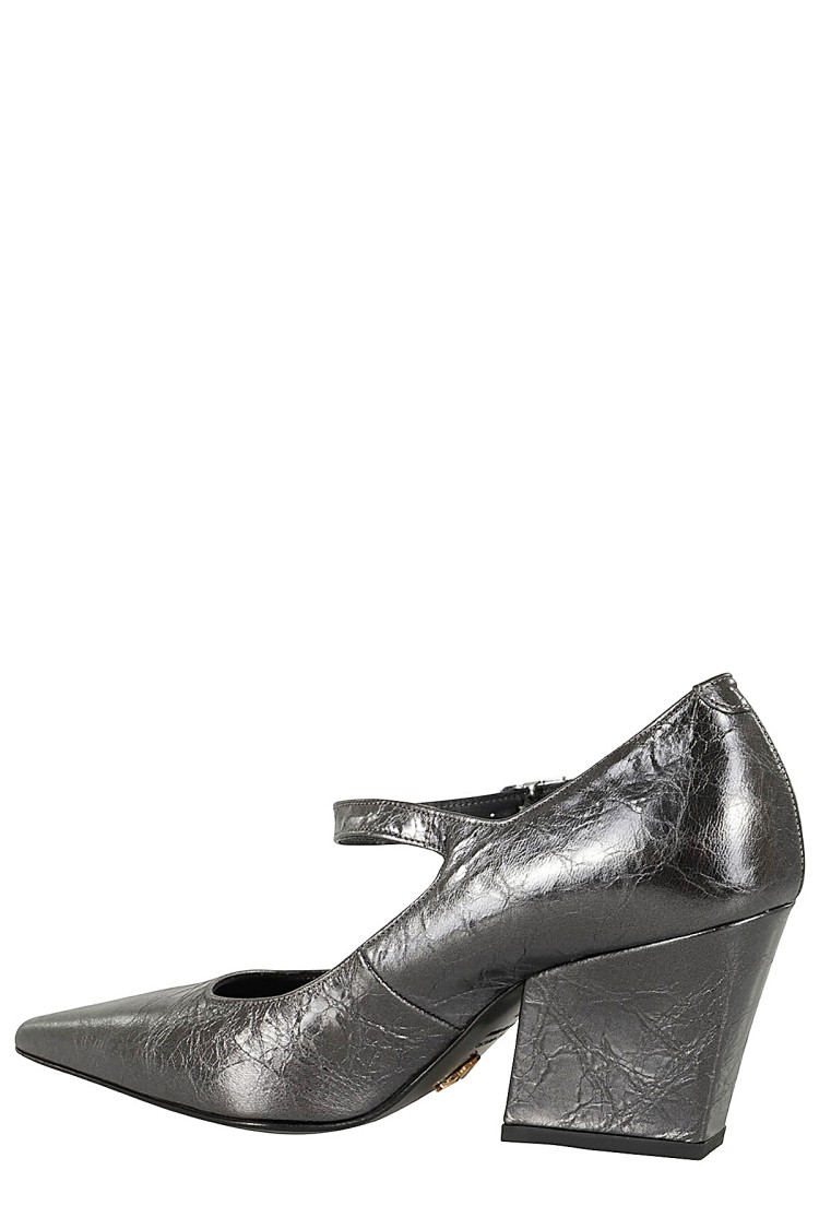 Shop Giampaolo Viozzi Bomber Lame Pumps In Grey
