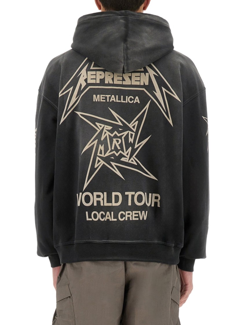 Shop Represent Oversized Zip-up Hoodie With Bold Graphics