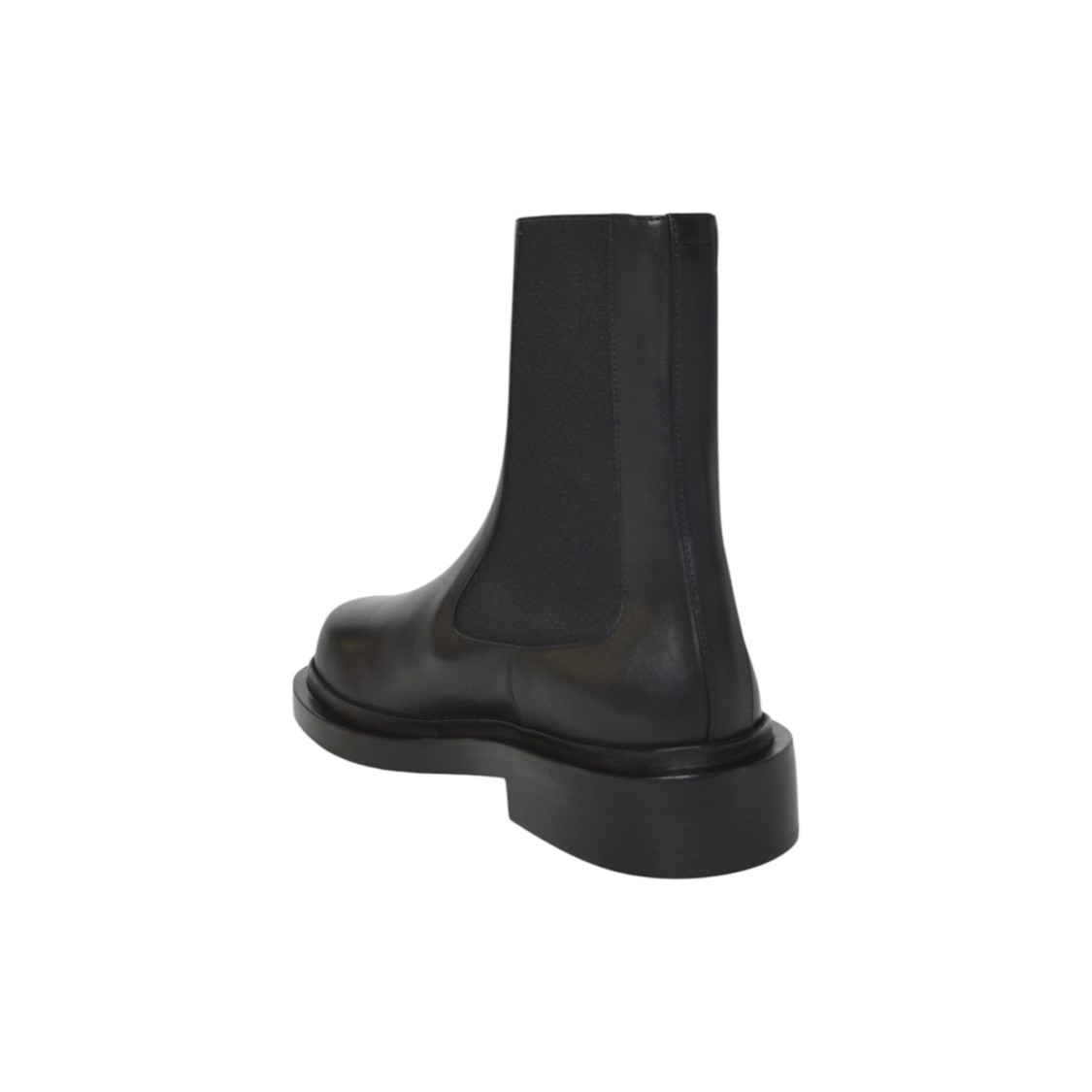 Jil Sander Chunky Sole Ankle Boot With Elastic Side Panels In Black