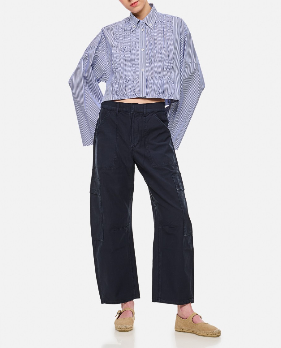 Citizens Of Humanity Marcelle Cotton Low Slung Cargo Pants In Black