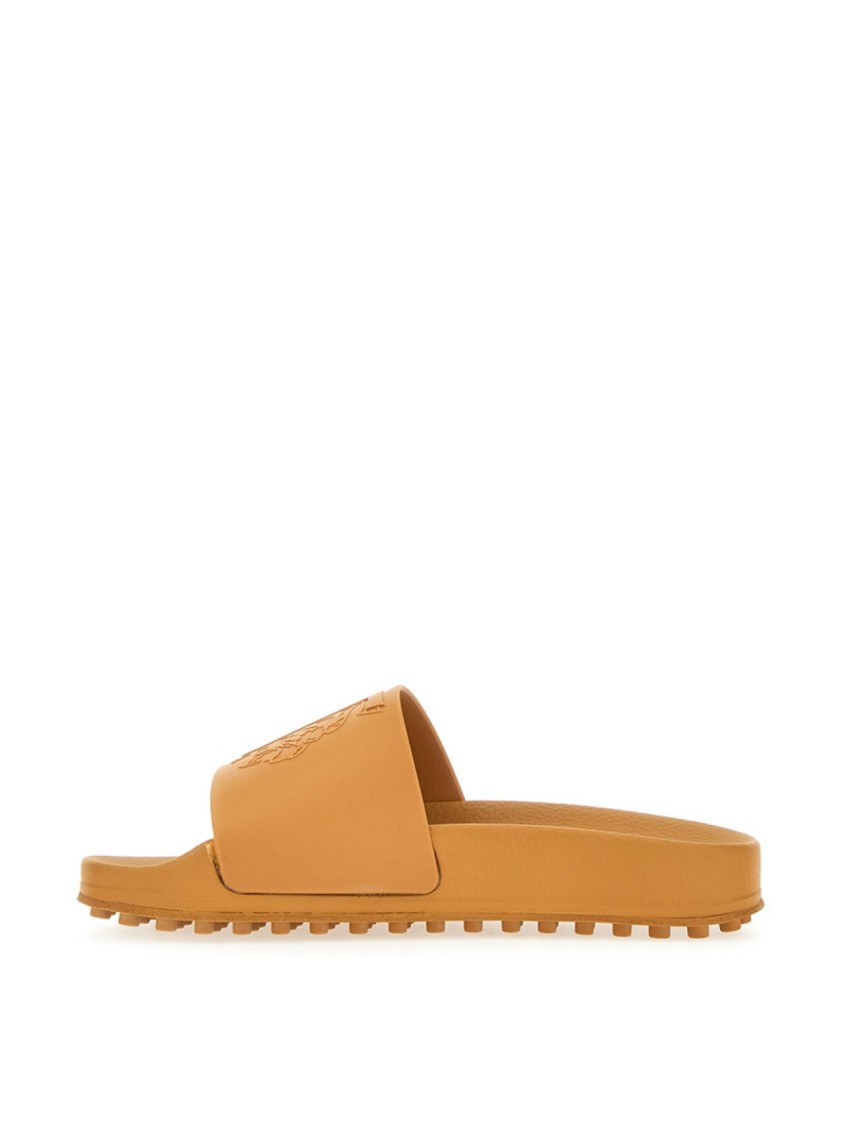 Tod's Monogram Logo Slides Sandals In Brown