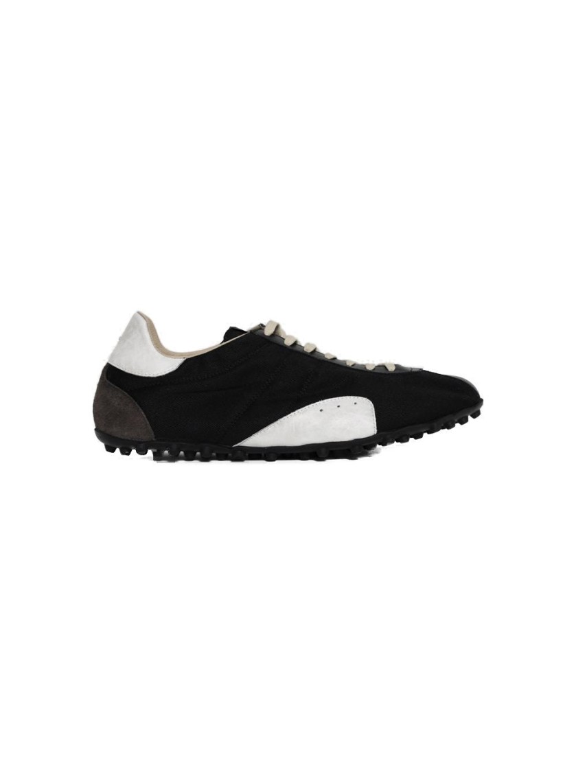 Maison Margiela Sprinters Branded Canvas And Suede Low-top Trainers