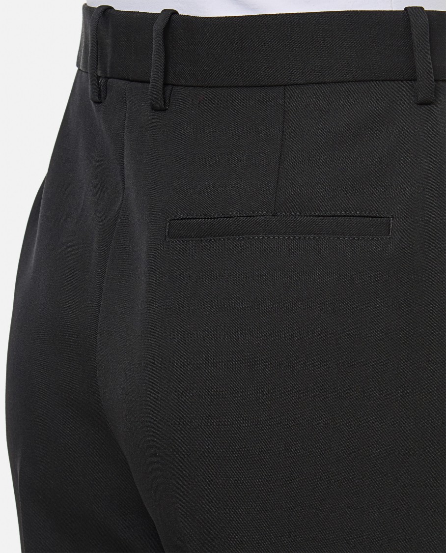 Bottega Veneta Sartorial Wool Twill Flared Pants In Black