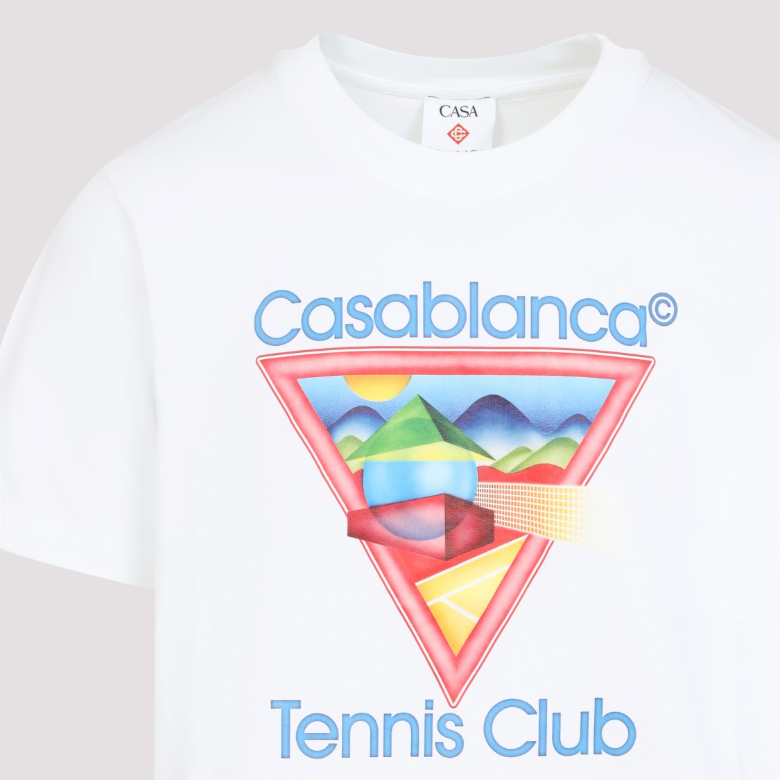 Casablanca Cotton Crew Neck T-shirt With Graphic Print In White
