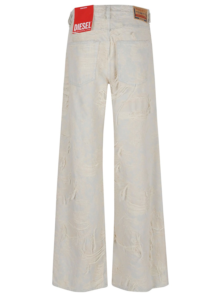 DIESEL DIESEL RELAXED FIT JEANS WITH RIPPED DETAILS
