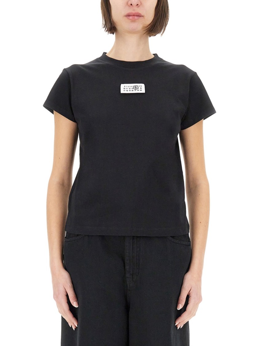 Mm6 Maison Margiela Mm6 By Maison Margiela Black Cotton T-shirt In Black