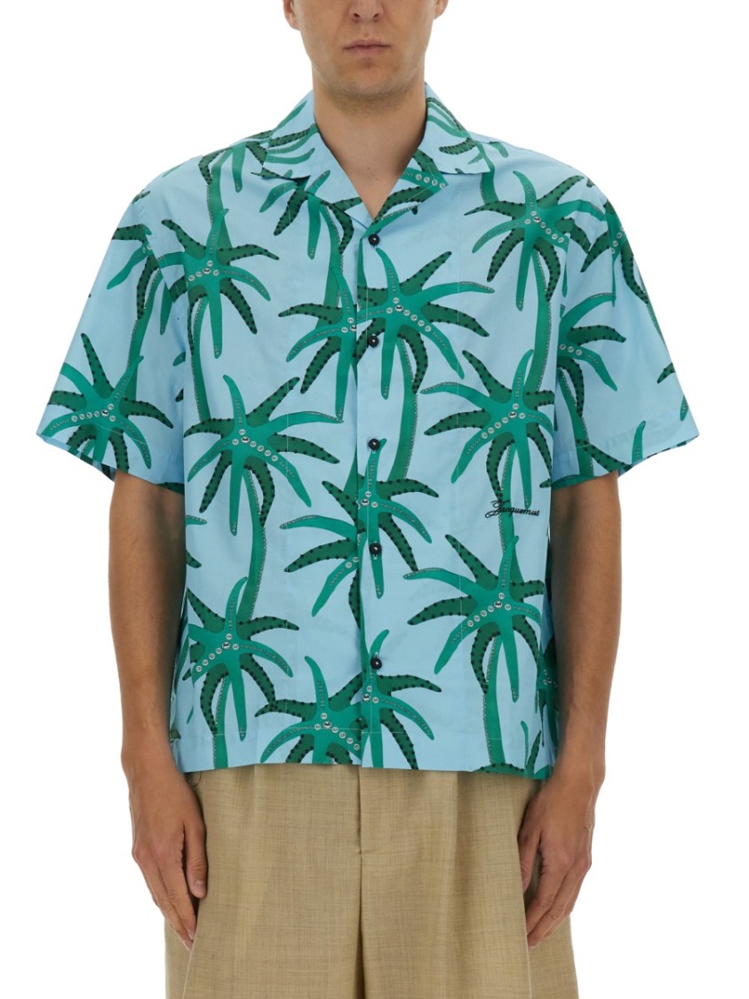 Jacquemus Short-sleeved Shirt With Tropical Palm Tree Print