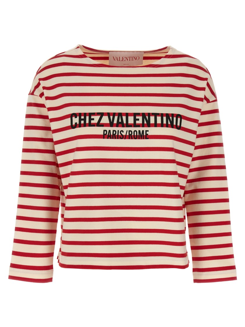 Valentino Garavani Striped Cotton Jersey T-shirt In Multi