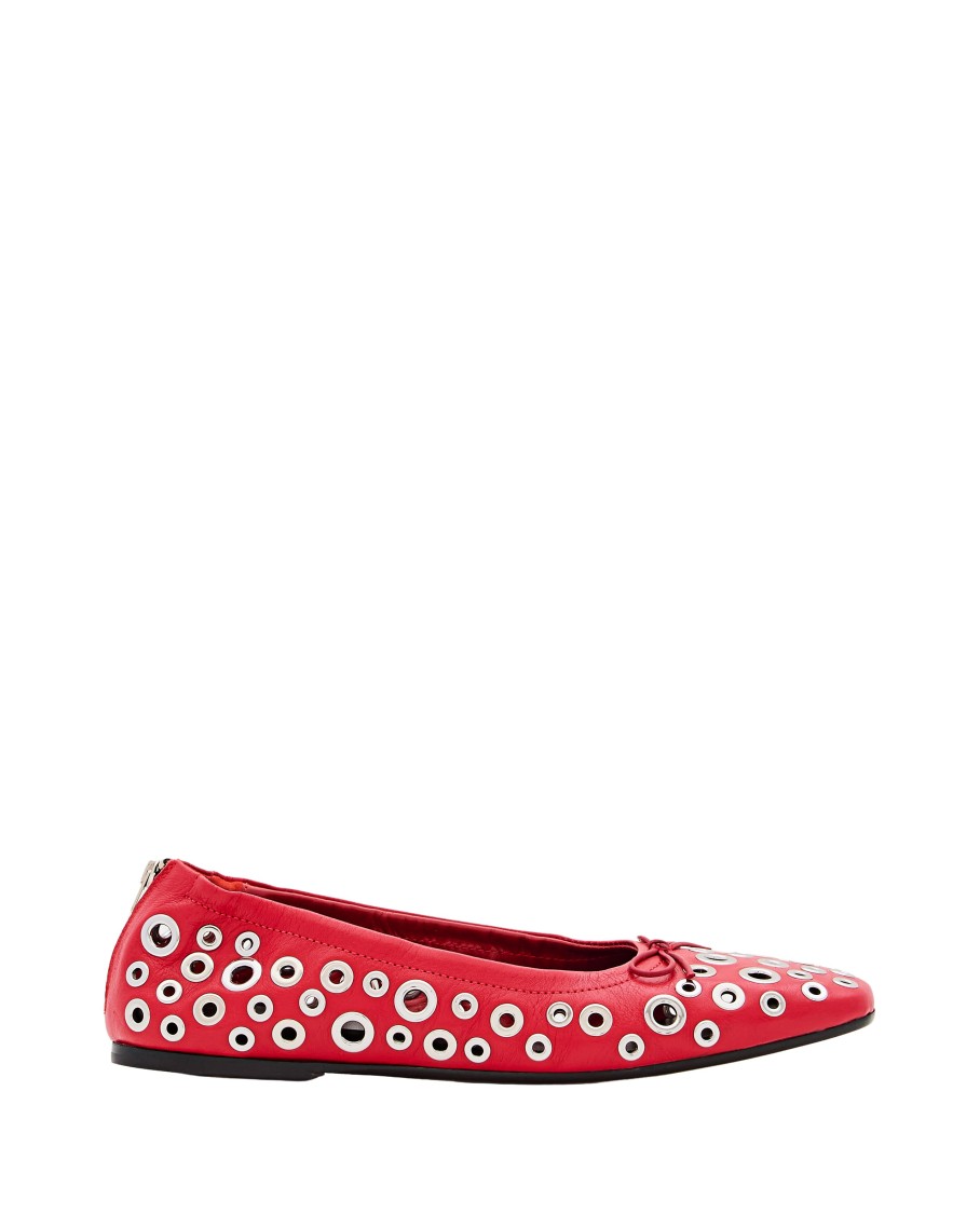 Golden Goose Amy Eyelet-embellished Nappa Ballerina Flats