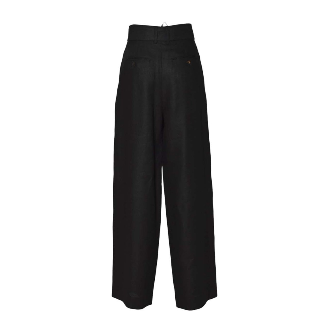 Shop Max Mara Jane Wide Trousers In Black Linen