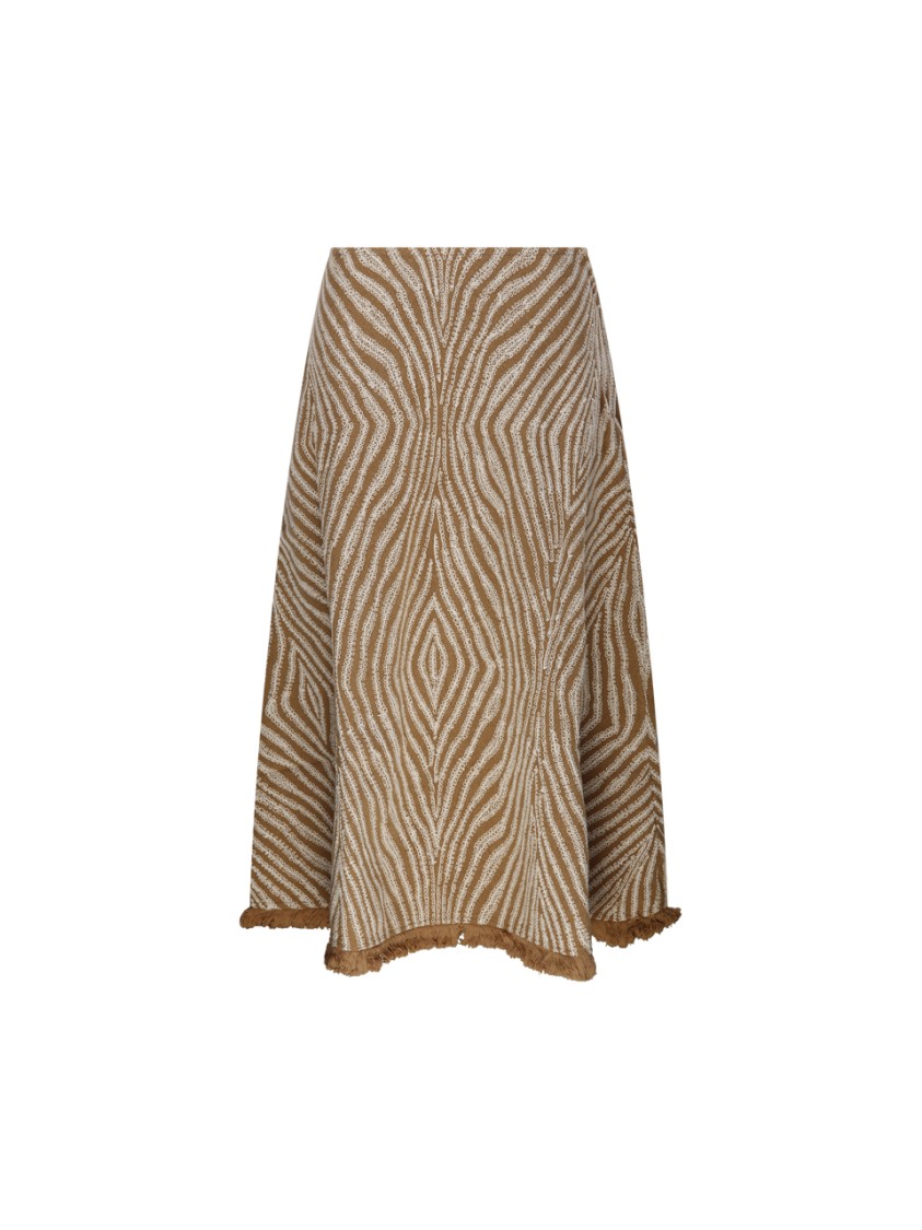 By Malene Birger Giabbo Animal-printed Cotton Midi Skirt In Brown