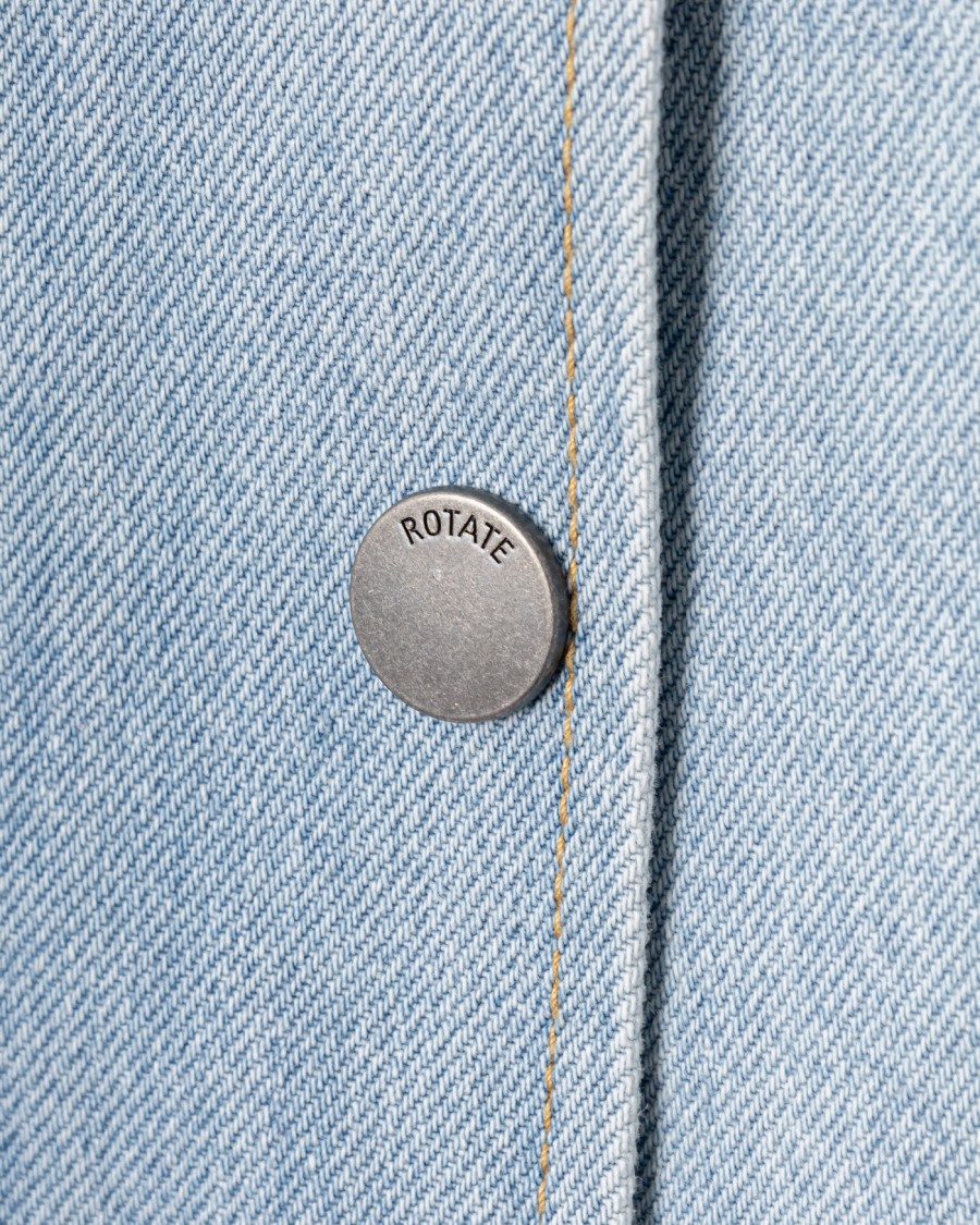 Rotate Birger Christensen Rotate Laced Denim Jacket With Adjustable Waist