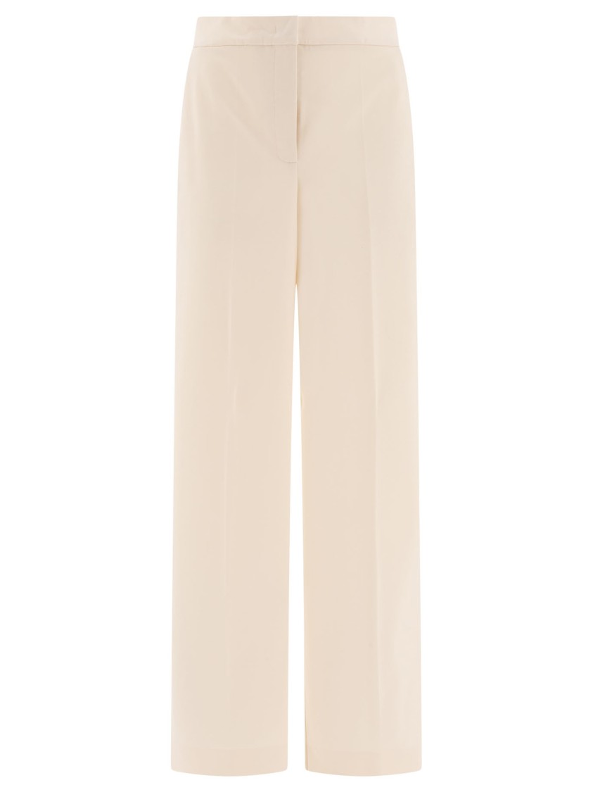 Max Mara Straight-leg Trousers With High Listed Waistband In Neutral