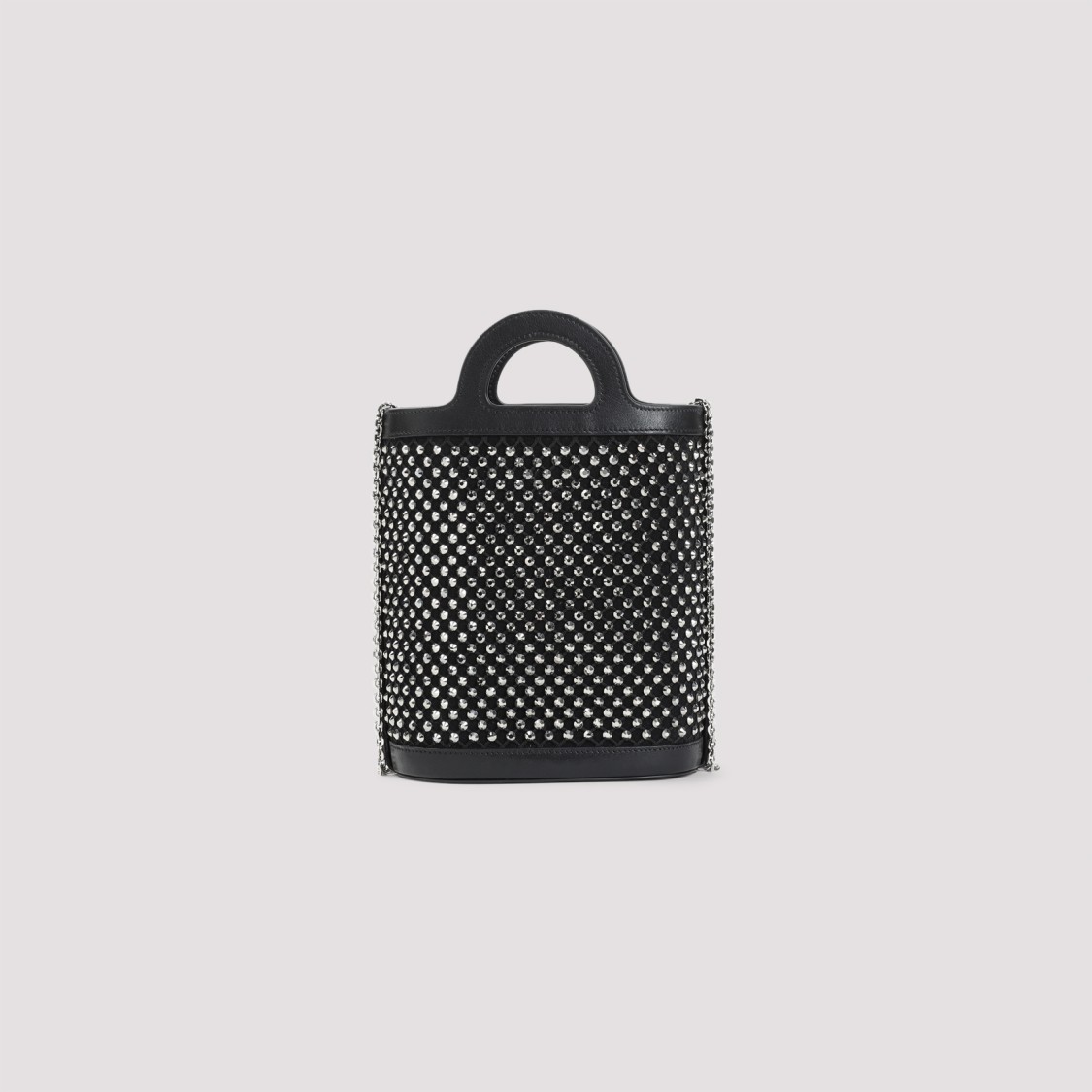 Marni Nano Tropicalia Crystal-embellished Bucket Bag In Grey