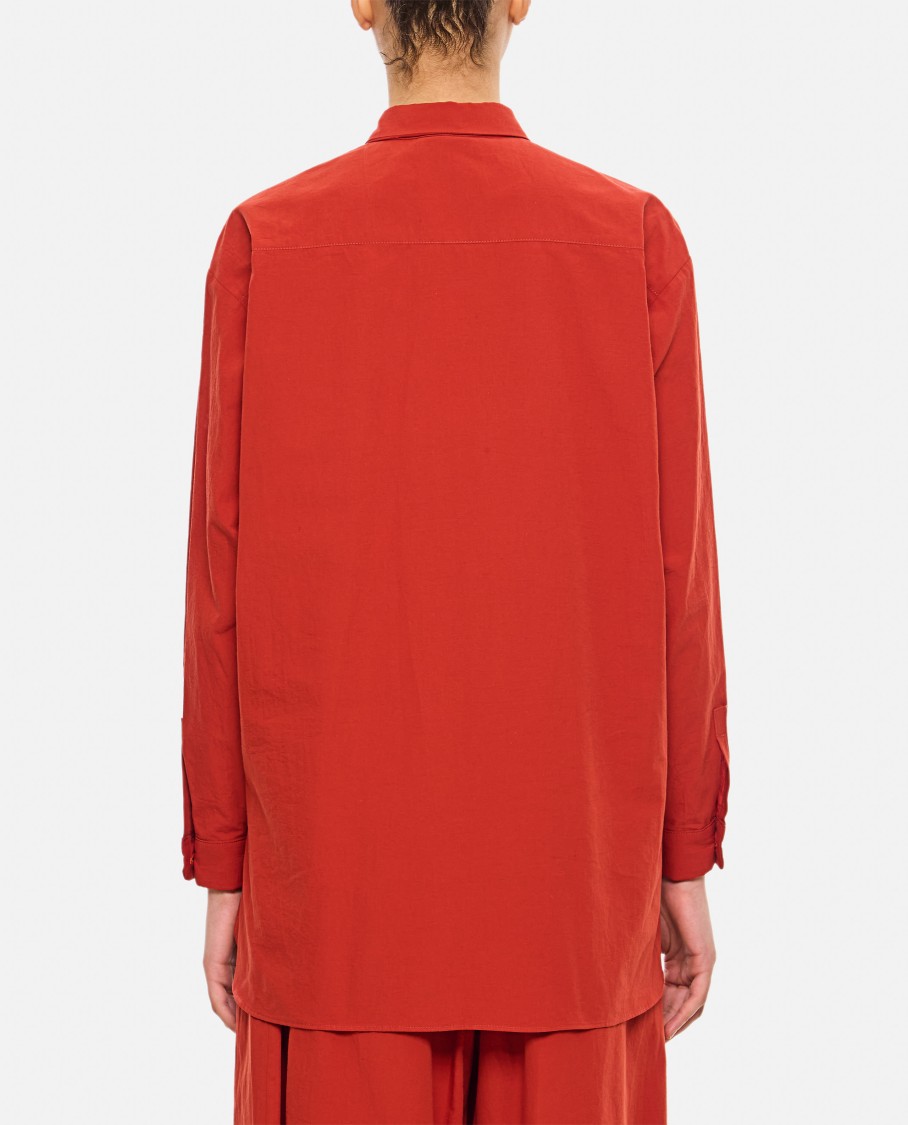 Dušan Dusan Red Shirt With Pointed Collar And Elegant Draping In Red