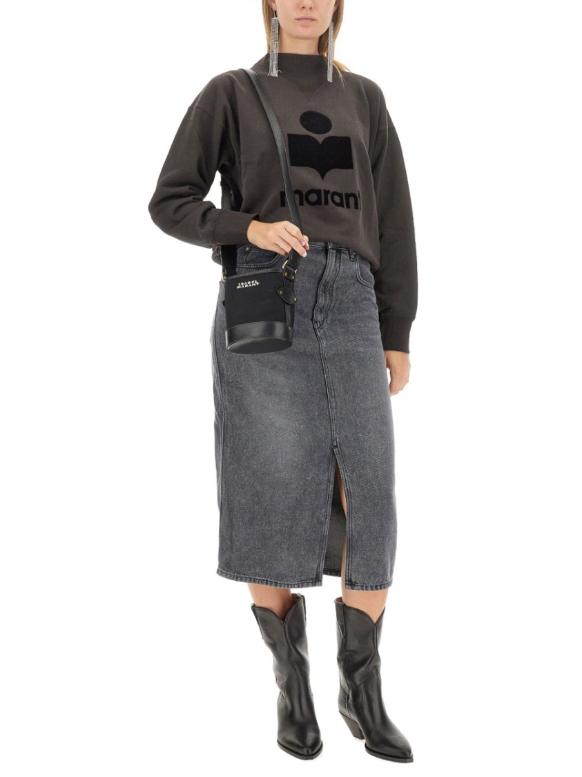 Isabel Marant Étoile Moby Sweatshirt With Flocked Logo In Grey