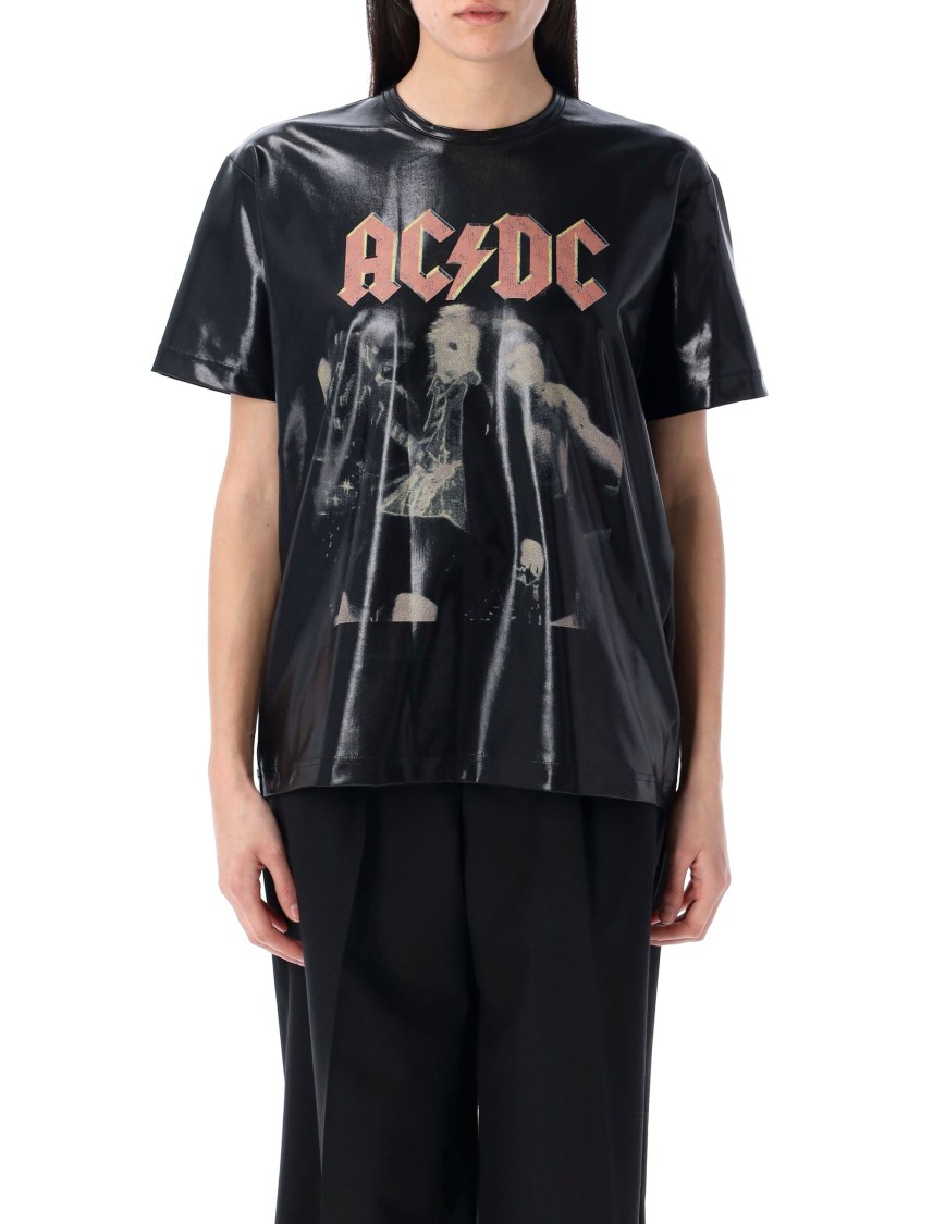 Shop Junya Watanabe Glossy Finish Black T-shirt