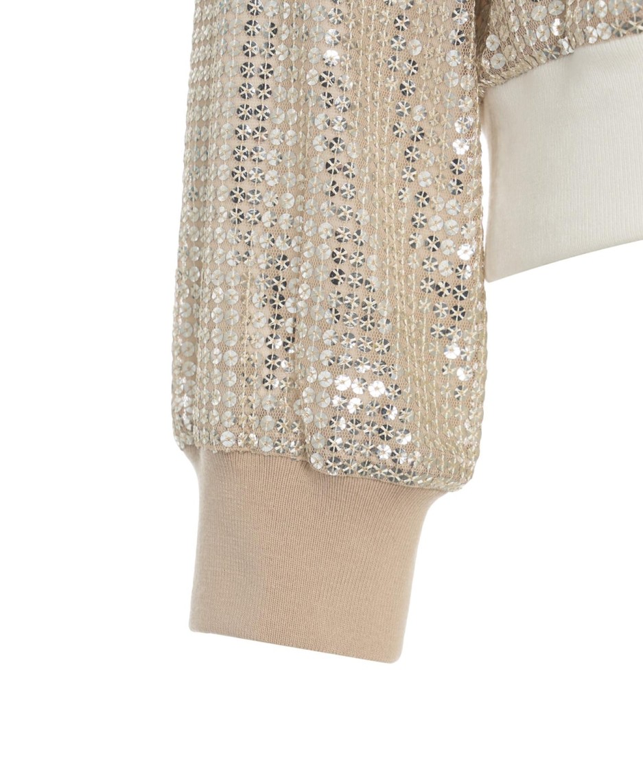 Liu •jo Liu Jo Bomber Jacket With Shimmering Sequin Appliqués