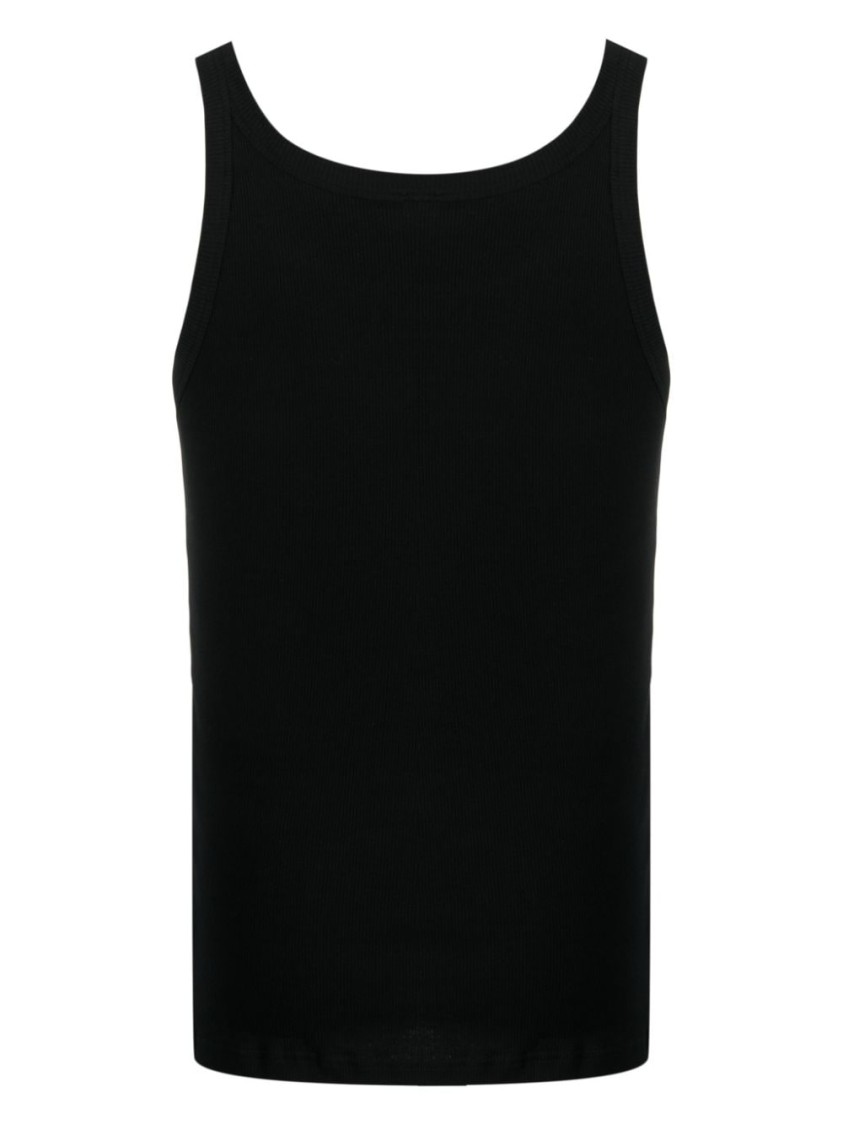 Dolce & Gabbana Fine-rib Washed Cotton Singlet In Black