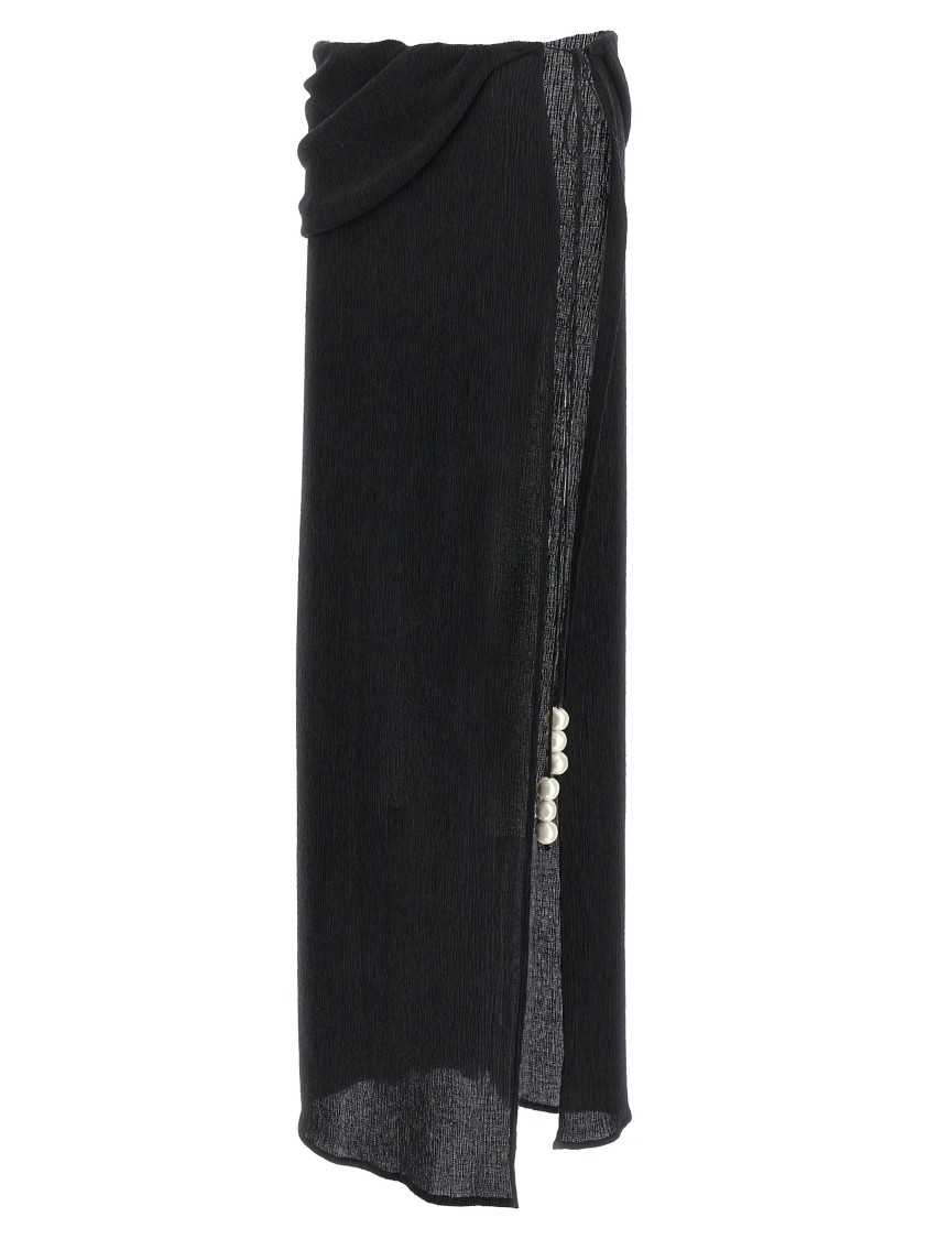 Magda Butrym 03' Long Skirt With Maxi Side Split In Black