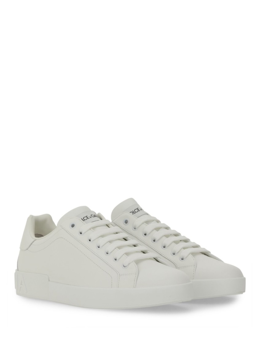 Dolce & Gabbana Portofino Light White Sneakers With Logo Patch On The Tongue And Tonal Logo Lettering On The Heel In In White