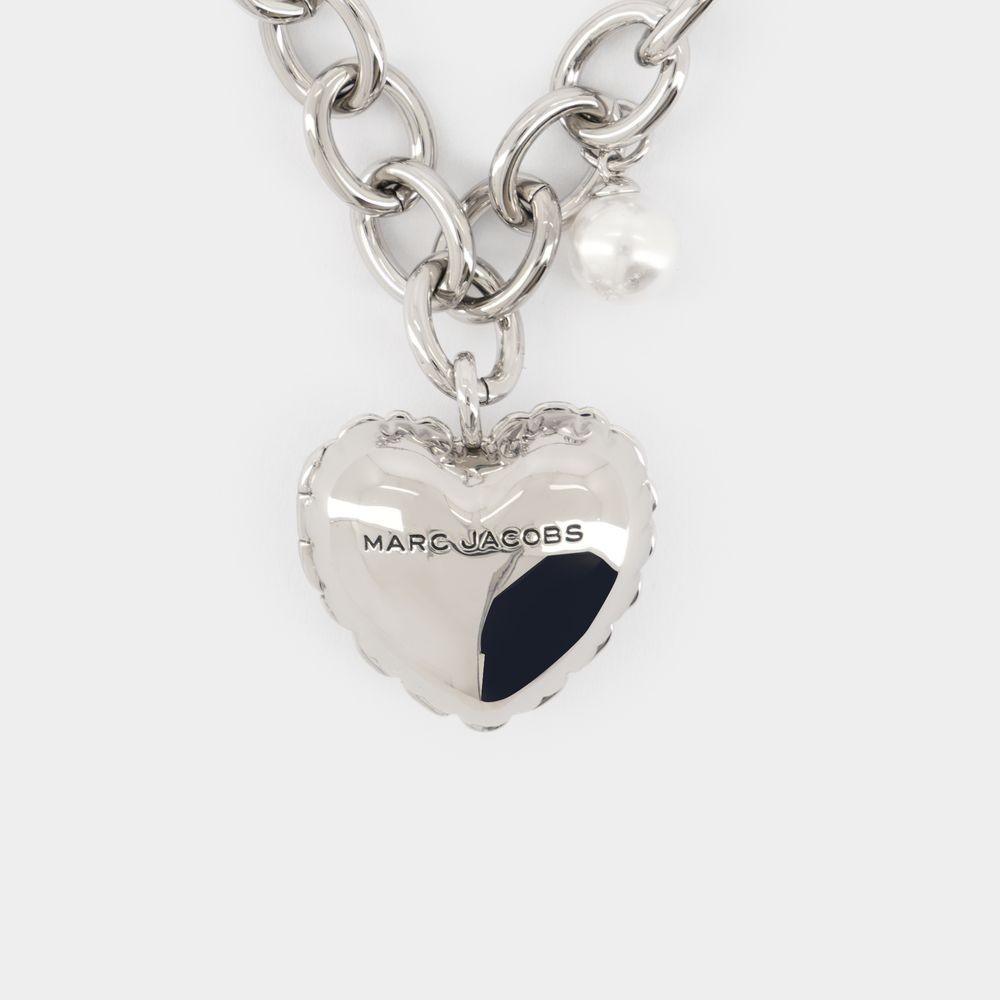Marc Jacobs Heart Balloon Necklace - Metal - Silver In Silver
