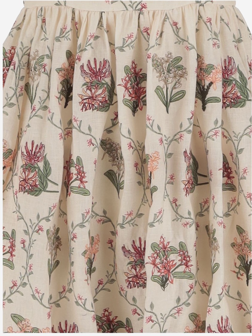 Agua By Agua Bendita Barbara Orquidea Embellished Floral-print Linen Maxi Dress In Multicolor