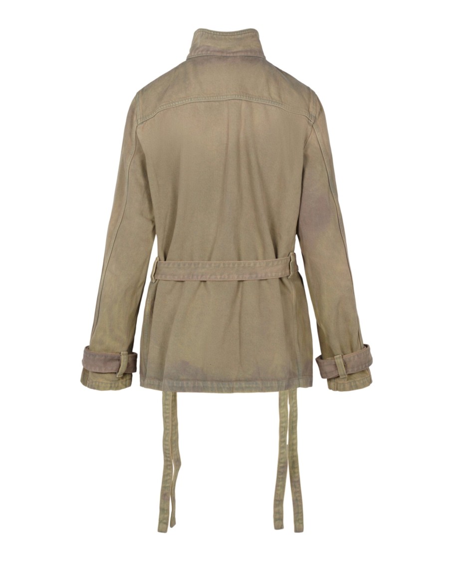 Off-white Woman Denim Outerwear Light Brown Size 0 Cotton In Brown
