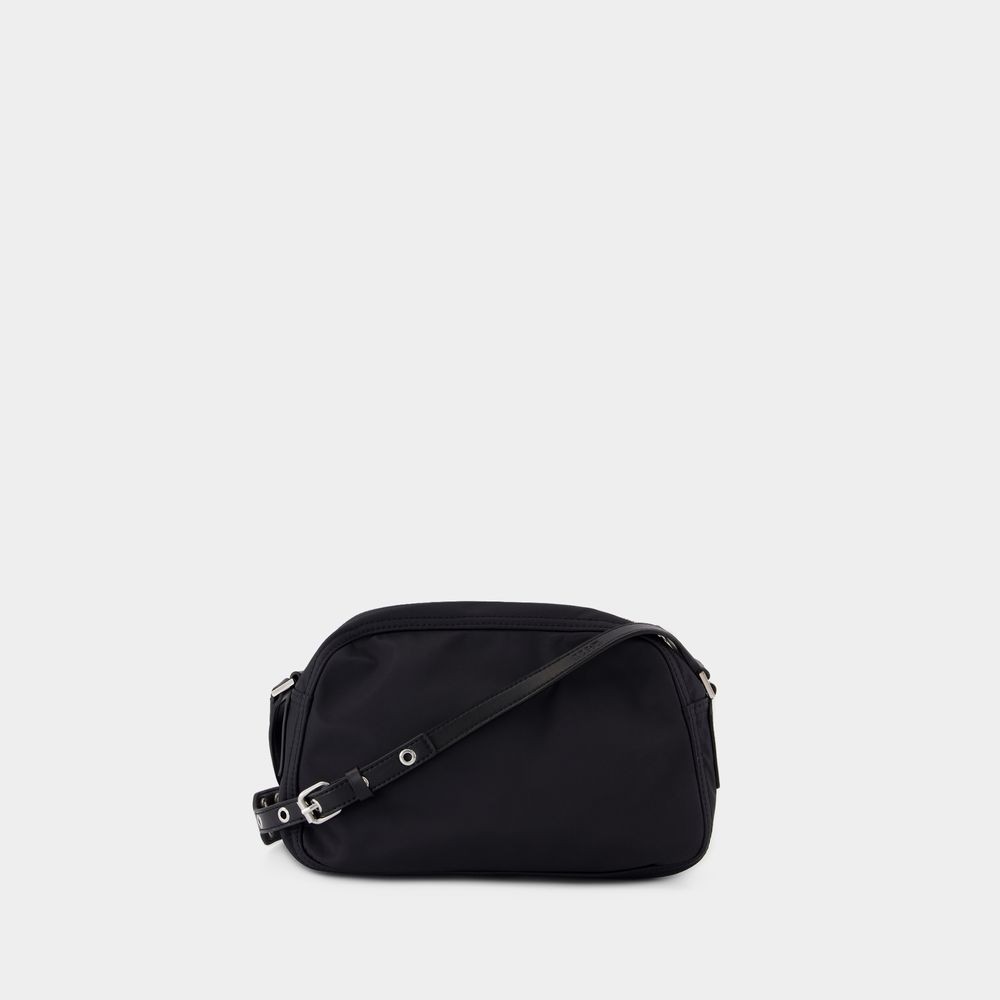 Ganni Bucky Camera Bag Crossbody - Nylon - Black In Black