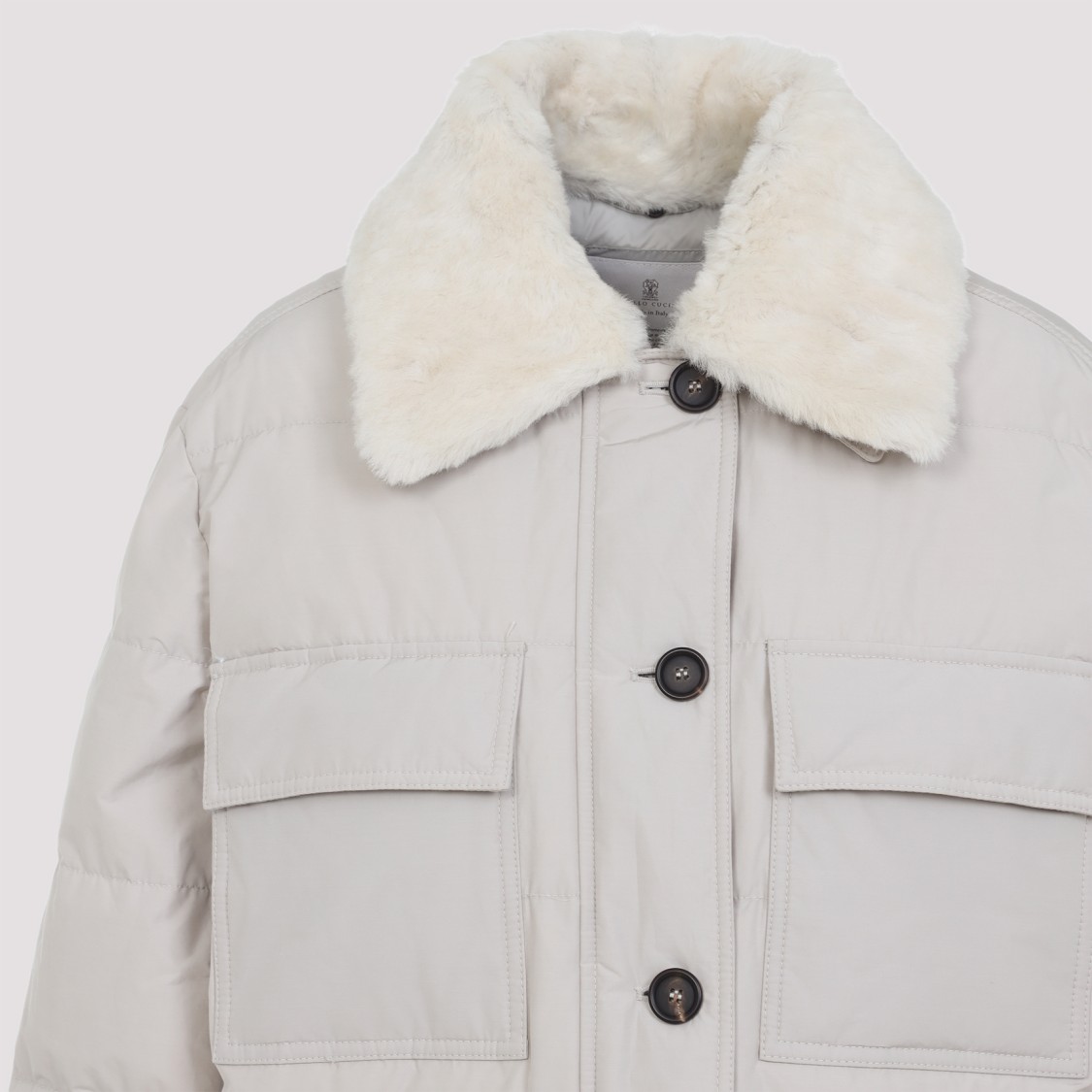 Brunello Cucinelli Quilted Down Coat In White