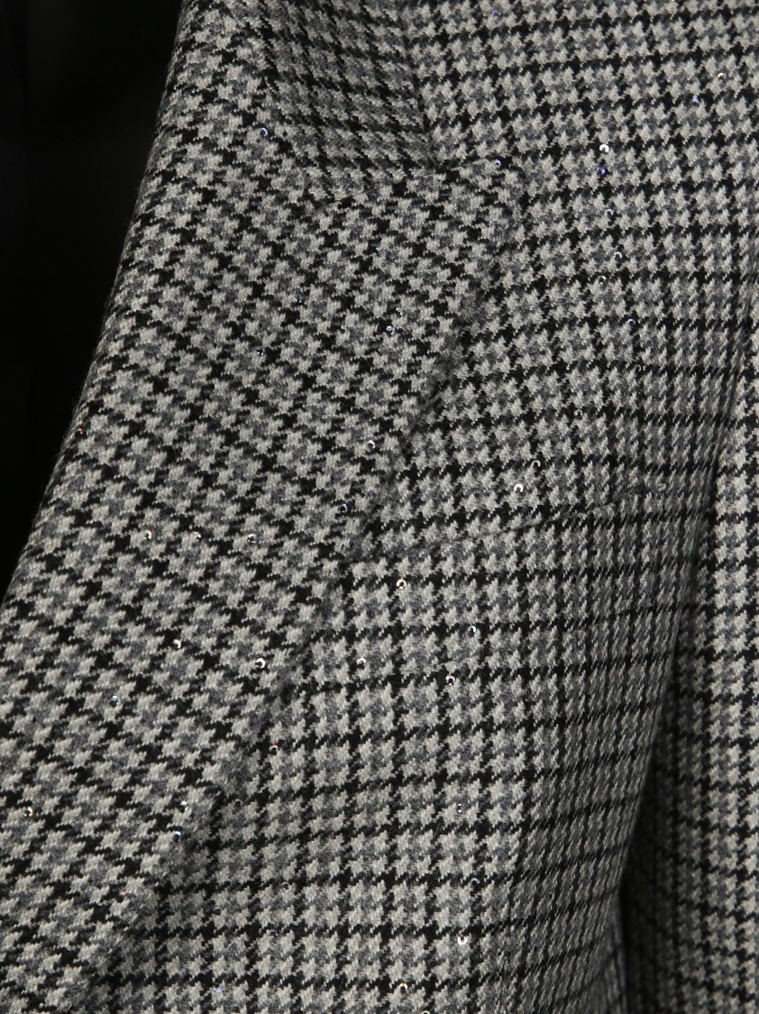 Tagliatore Double-breasted Coat With Sequin Polka Dots In Gray
