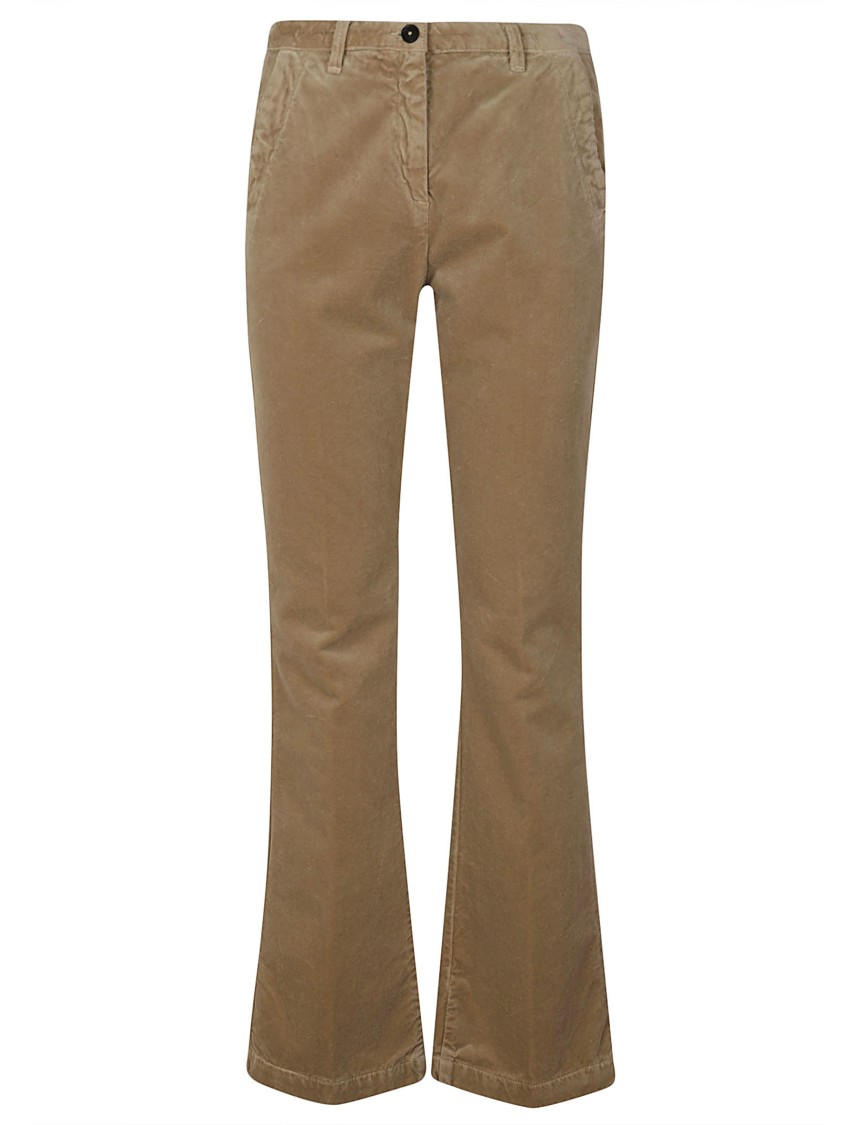 Massimo Alba Flared Pants With Tailored Fit And Classic Design In Brown