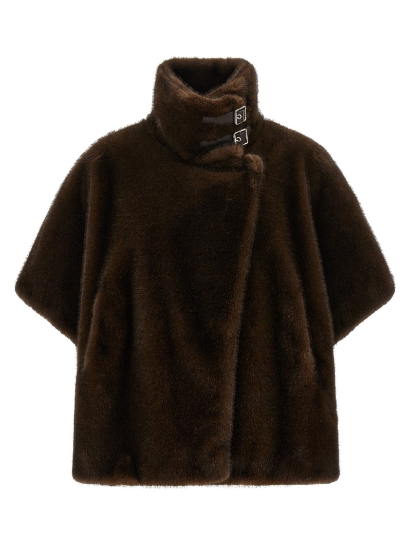 Pinko Short-sleeve Jacket In Brown