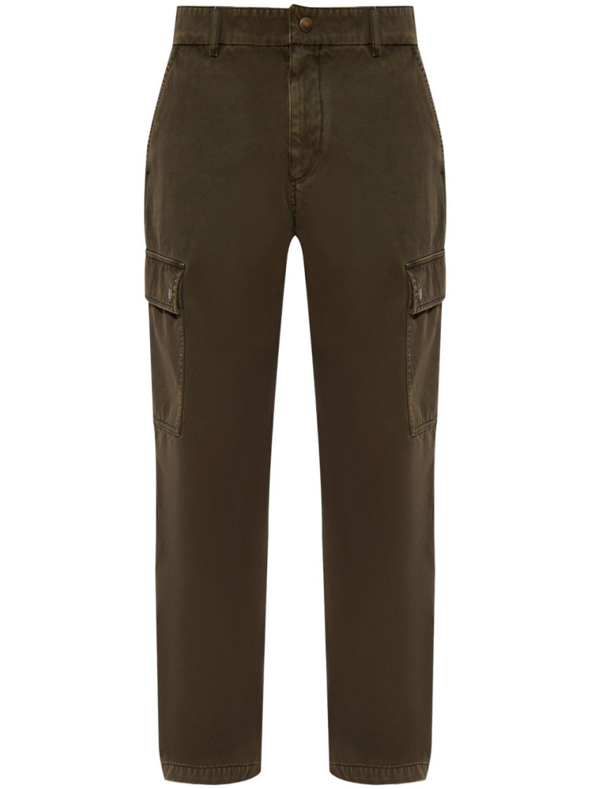 Burberry Cargo Trousers With Belt Loops And Stitch Detailing In Black