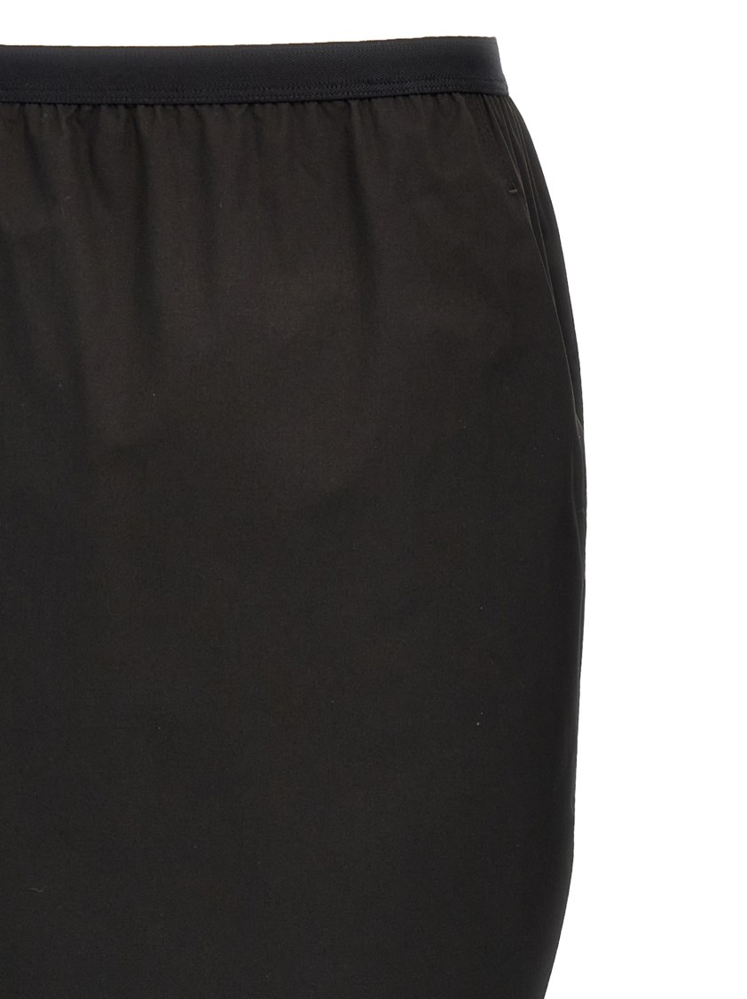 Rick Owens Soft Cotton Long Skirt With Back Split In Black