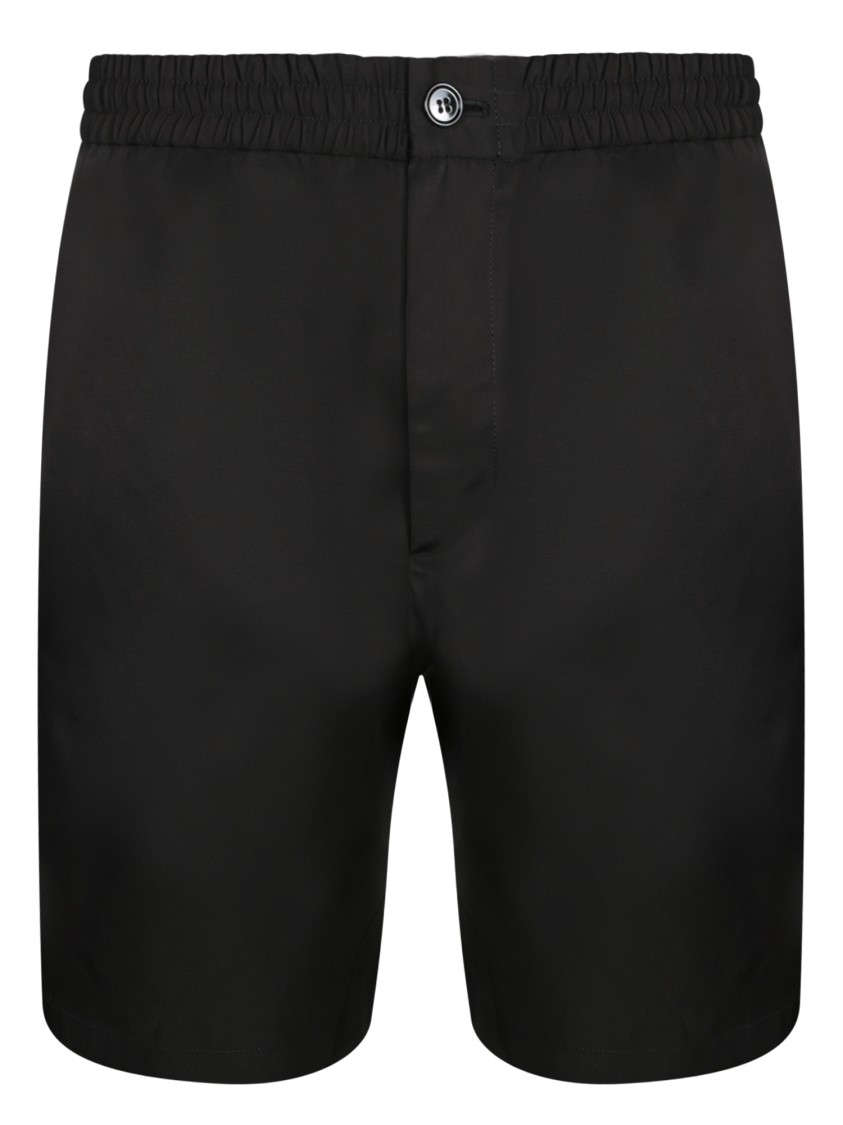 Ami Alexandre Mattiussi Ami Black Shorts With Elasticated Waist And Hidden Pockets In Black
