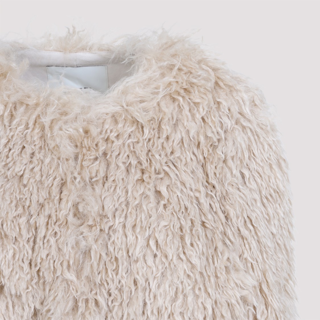 Isabel Marant Cropped Shaggy Jacket In Neutrals