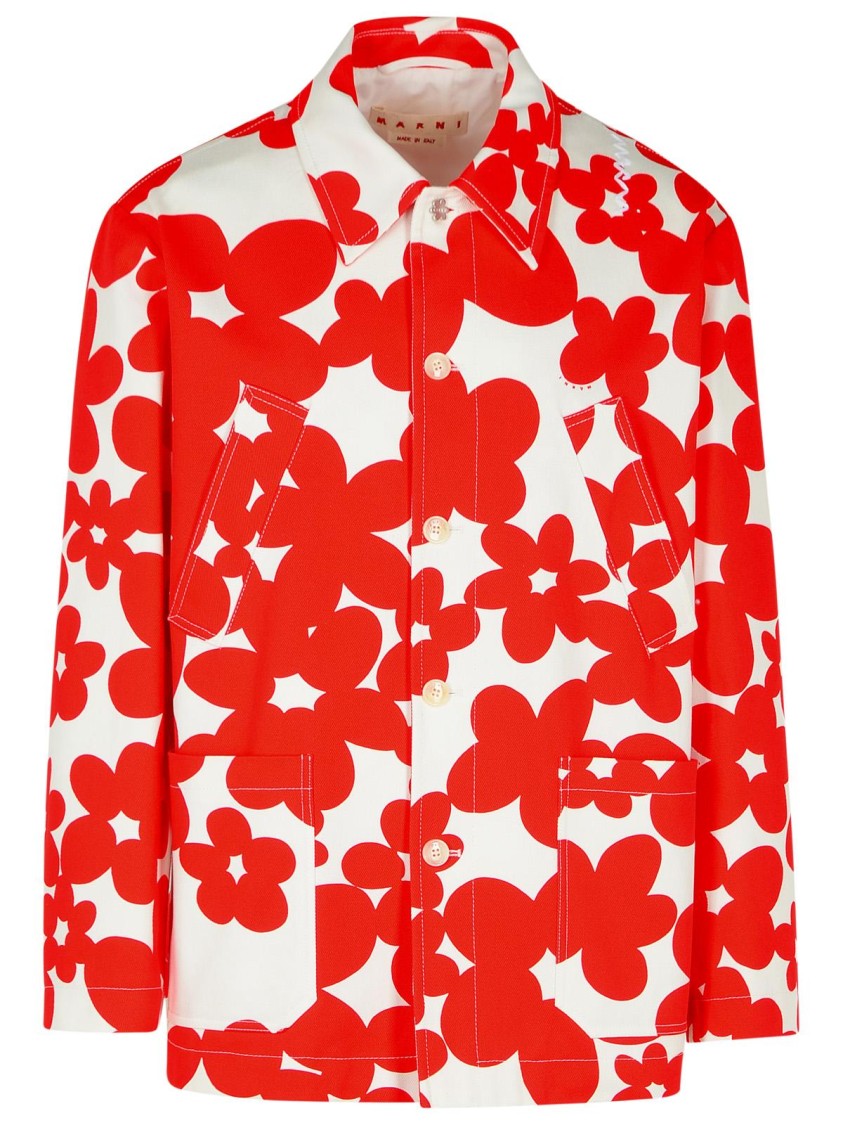 Shop Marni Red Cotton Jacket