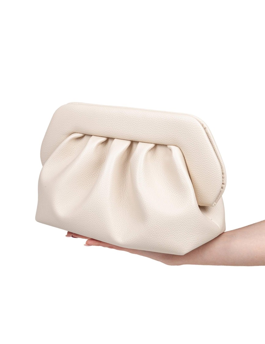 THEMOIRÈ THEMOIRÈ SHELL VEGAN FABRIC CLUTCH