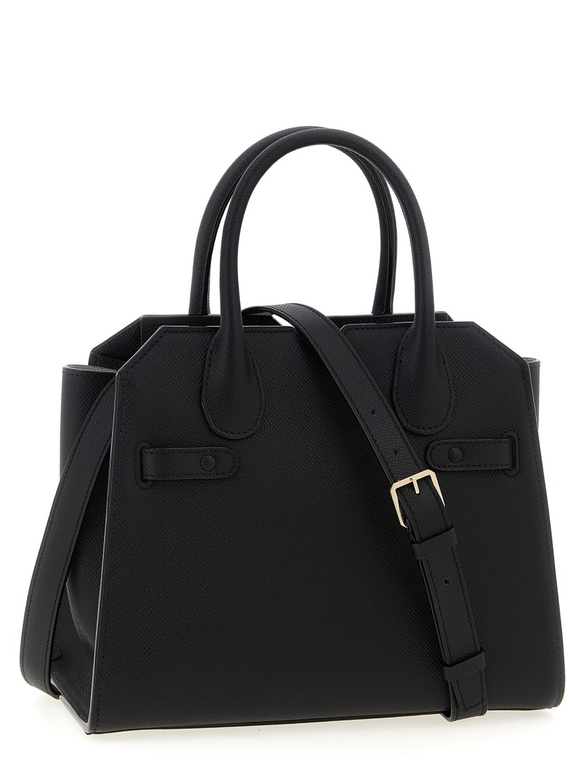 Valextra 'milano' Mini Handbag In Black