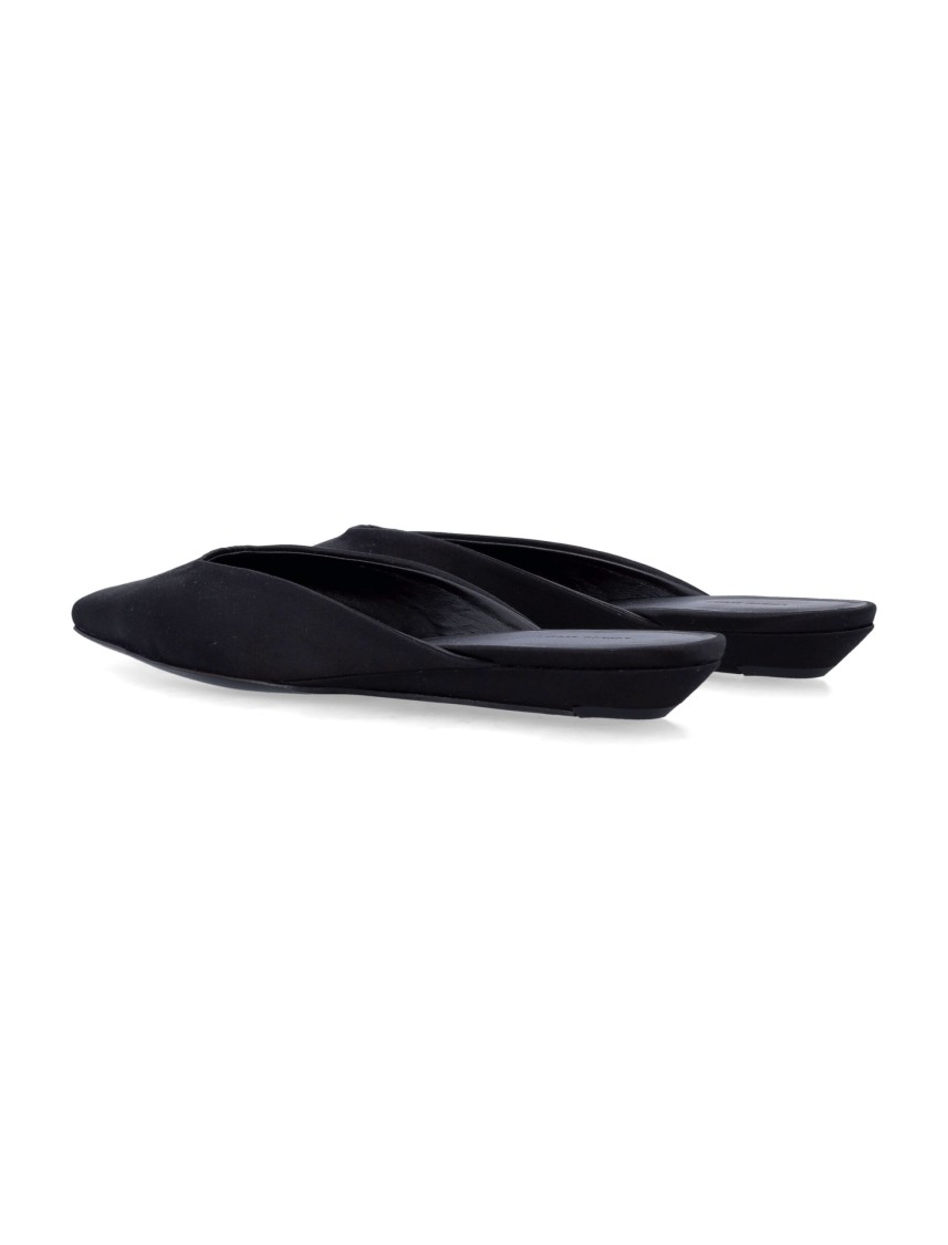 Shop Loulou Studio Pointed Toe Mules With Angled Heel In Black