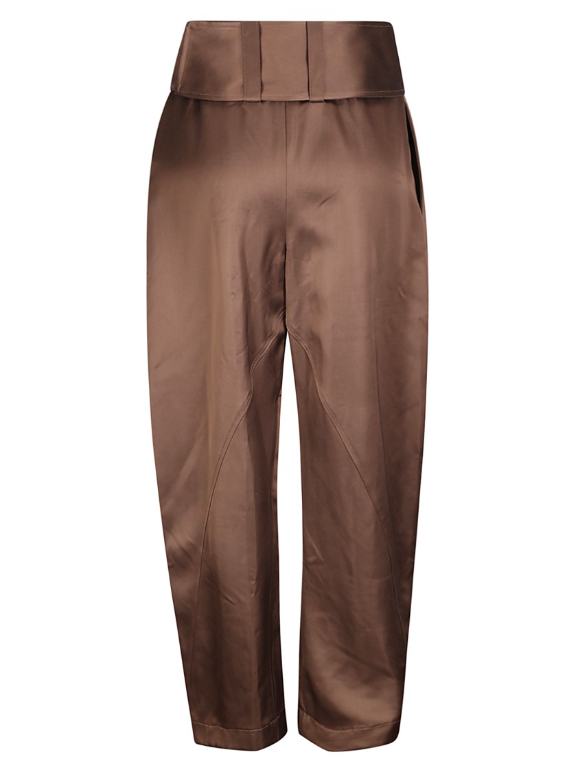 Jw Anderson J. W. Anderson High Waisted Trousers Wide Leg With Darts In Brown
