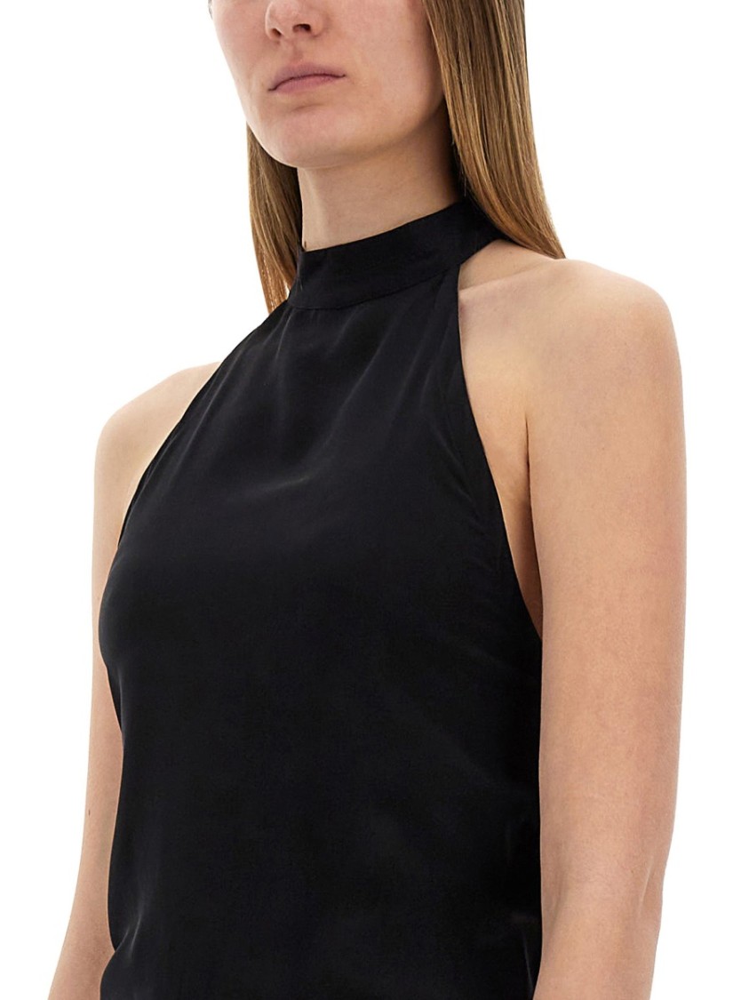 Alysi Halter-neck Maxi Dress In Black