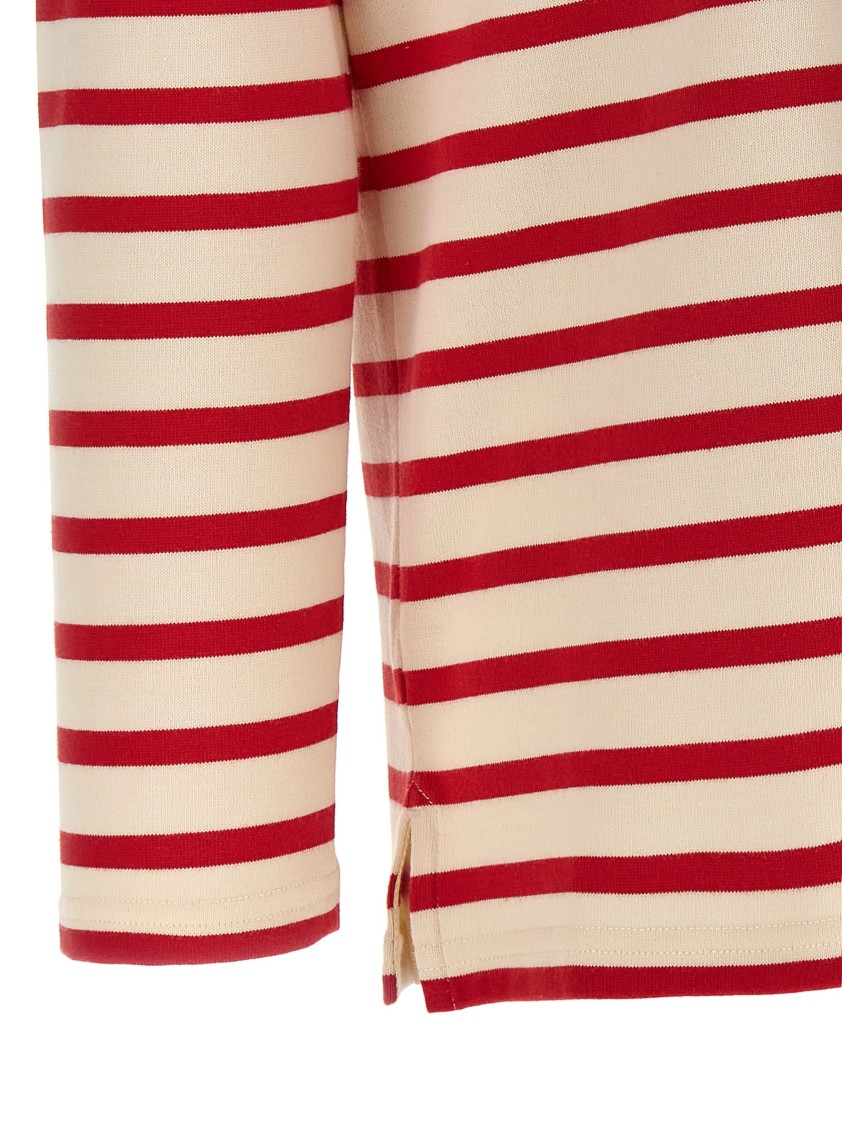 Valentino Garavani Striped Cotton Jersey T-shirt In Red