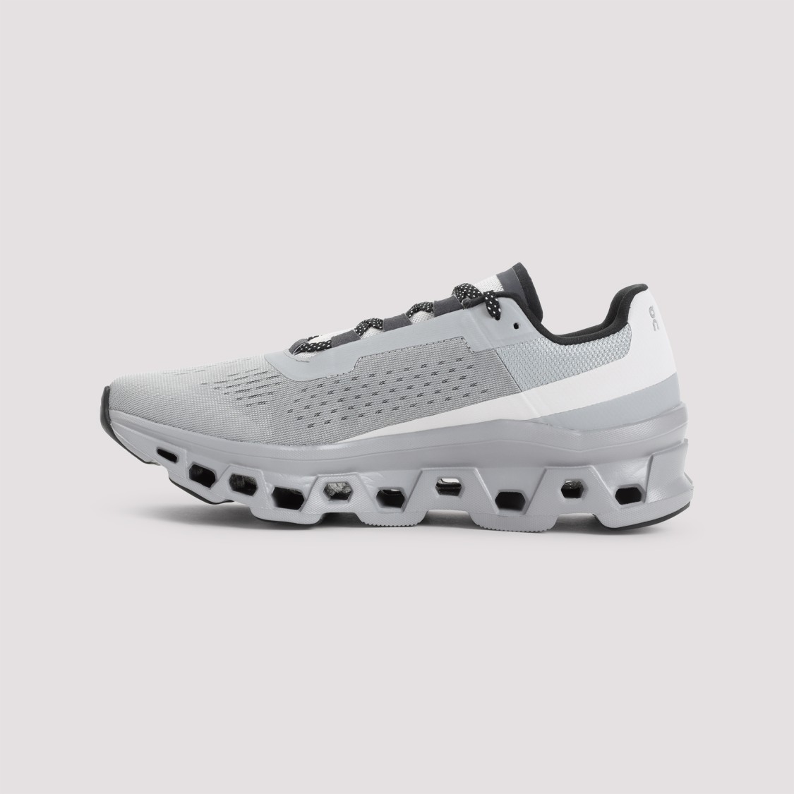 On Breathable Grey Sneakers With Robust Rubber Sole In Grey