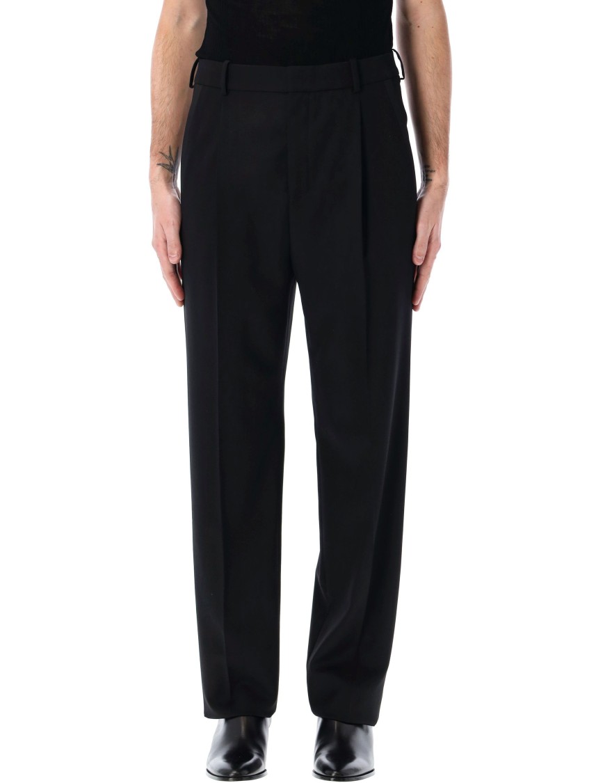 Saint Laurent Single Pleat Smoking Pant In Black